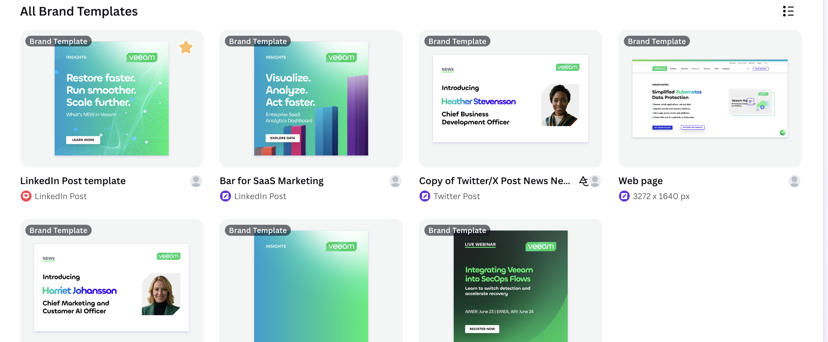 Veeam Canva brand template library
