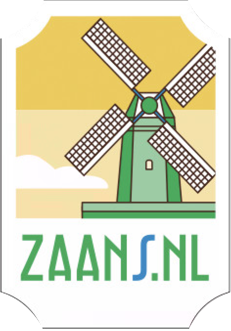 Zaans.nl label illustration of a traditional Zaanse windmill